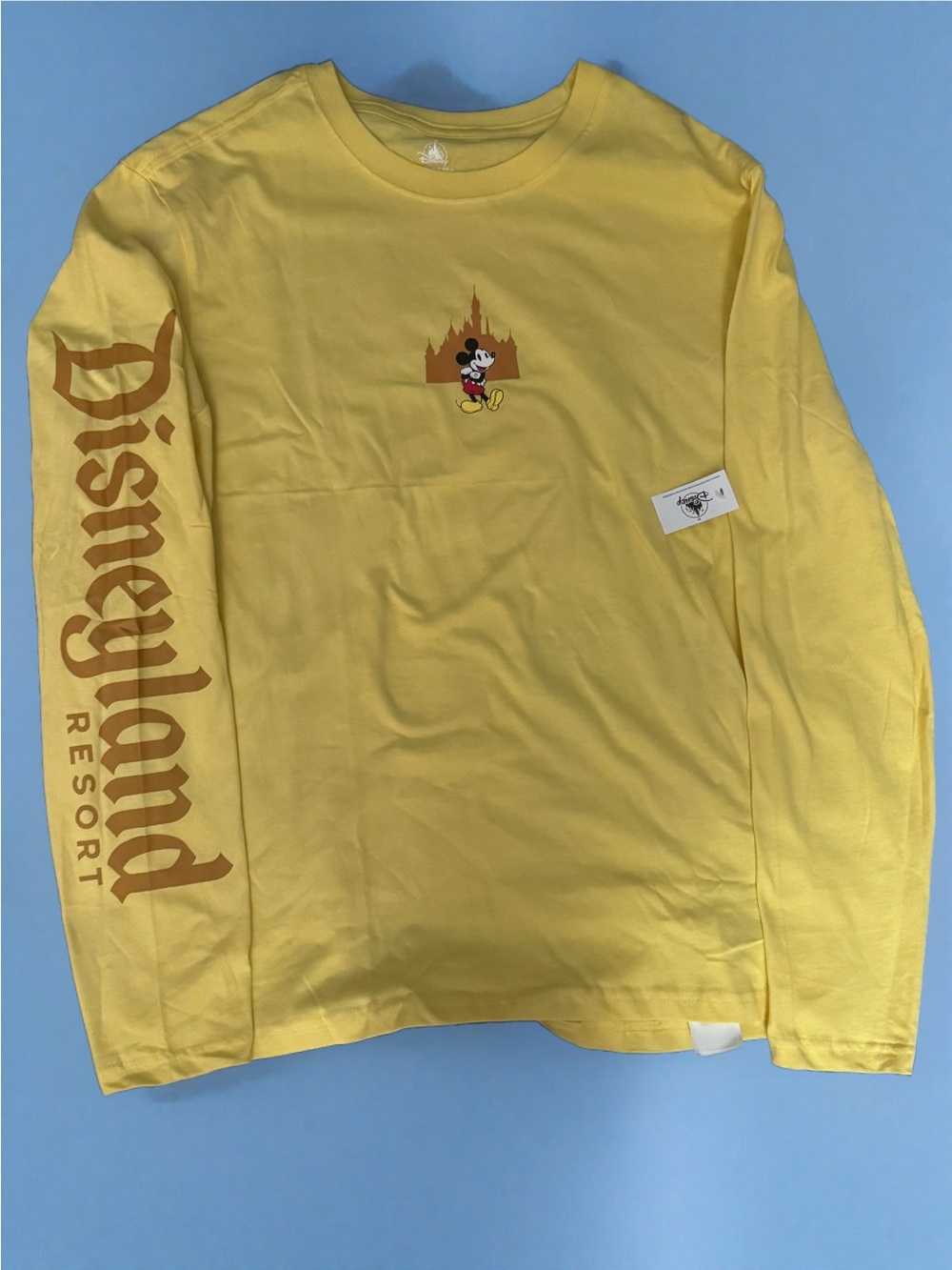 Disney Parks Disneyland Resort Mickey & Castle Yellow Long Sleeve Shirt